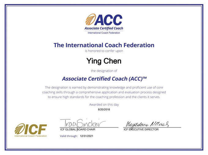 ICF认证教练陈颖 ICF认证教练陈颖